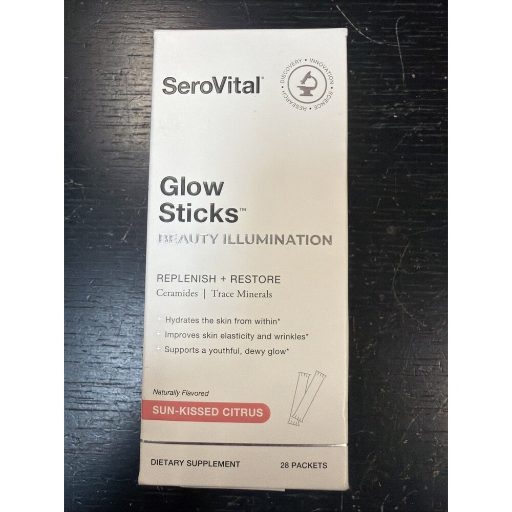 Serovital Glow Sticks Beauty Illumination Sun Kissed Citrus 28packets Drink Mix